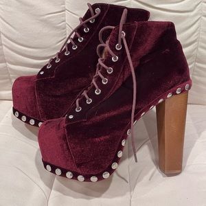 Jeffrey Campbell Lita wine red velvet